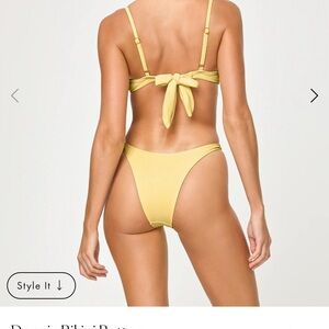 L Space Donnie Daisy yellow bikini bottom medium NWT